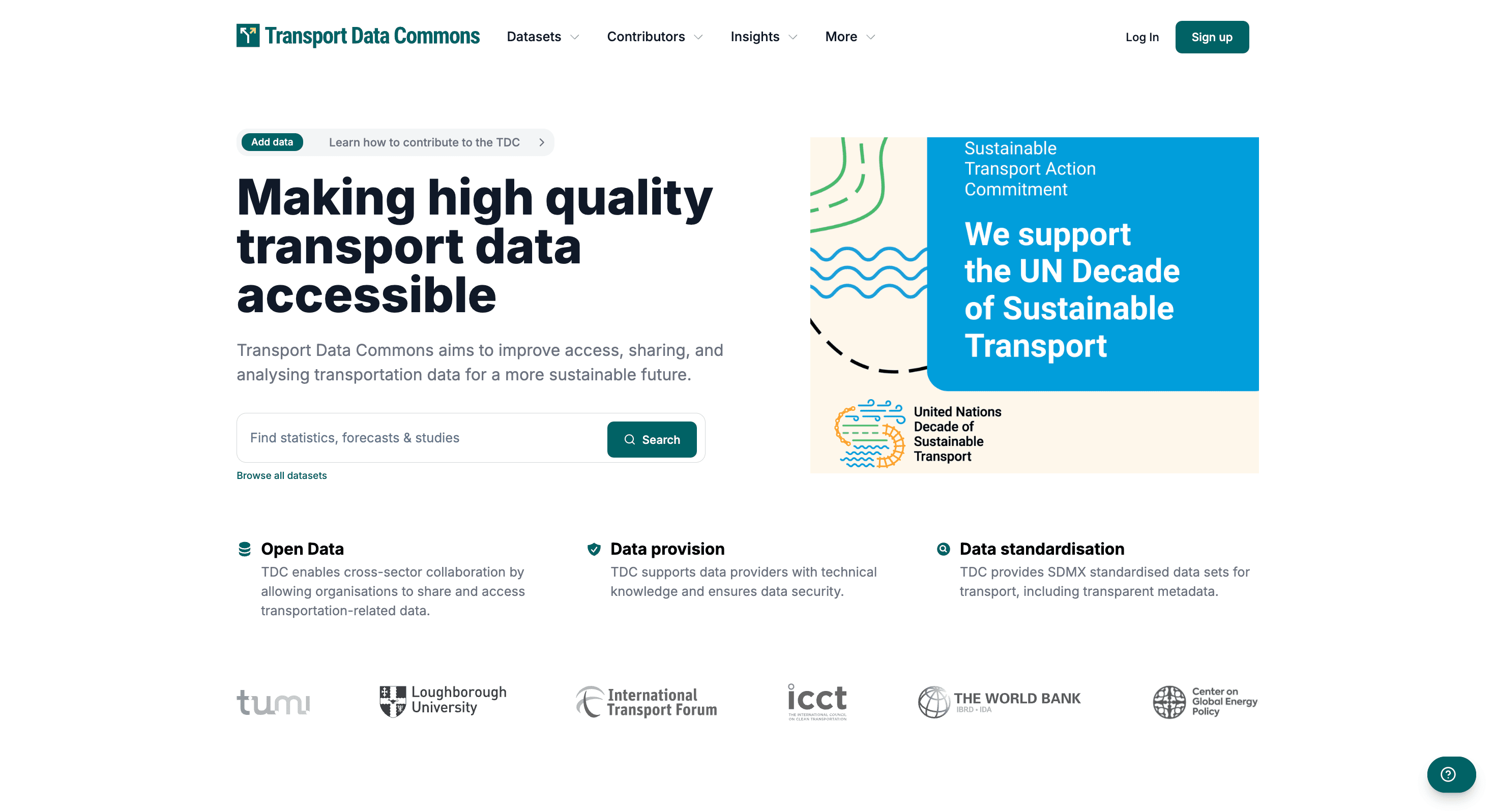 Transport Data Commons portal