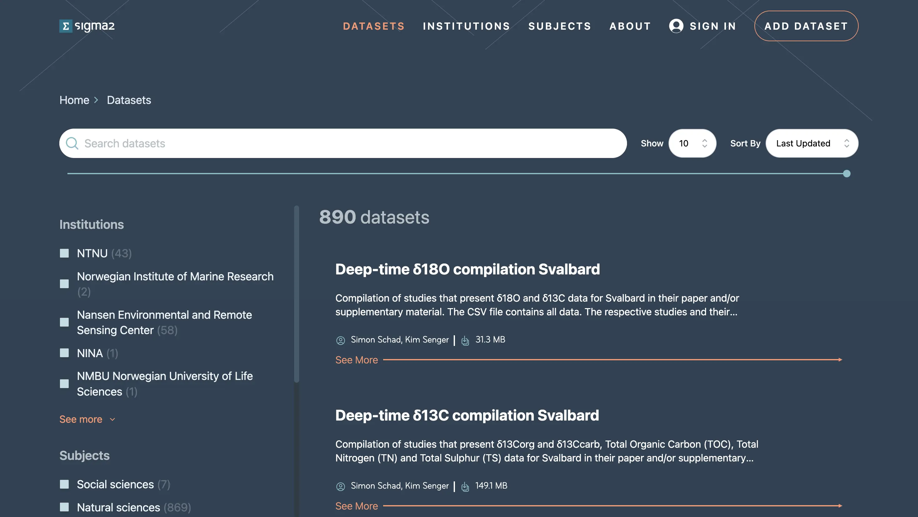 NIRD Research Data Archive portal