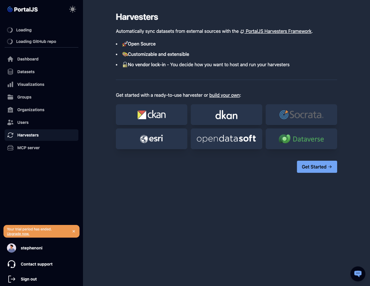 placeholder: harvesters page